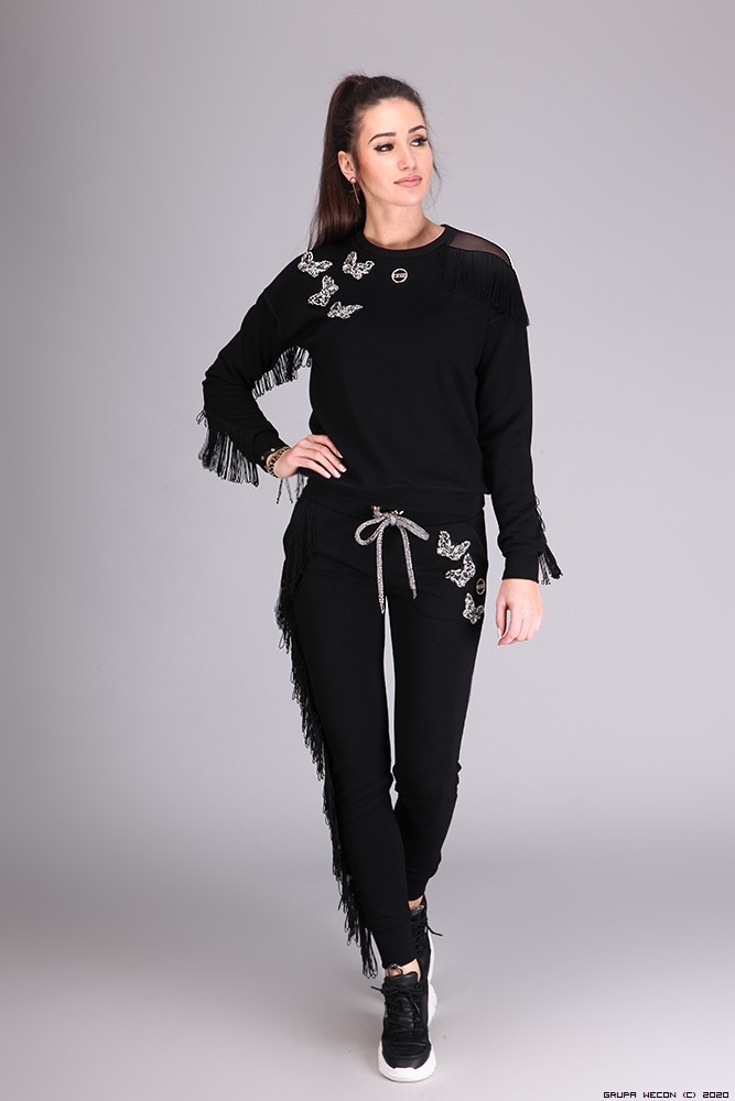 negativ spodnie sportowy modelujace sciagacze sznurowany elastyczne lurex krysztaly zdobienia madeinpoland premiummoda zloto