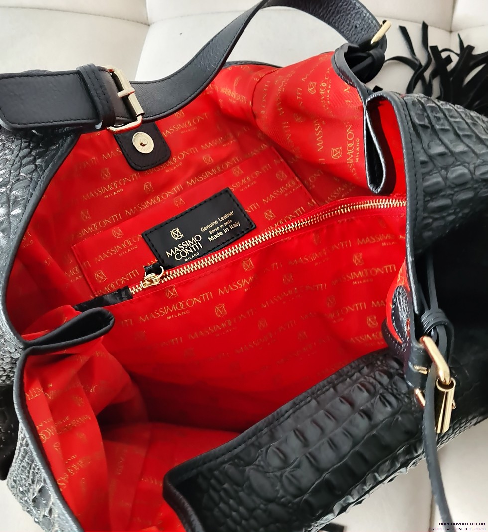 Torebka Torba Czerwona LV Louis Vuitton Logowana Shopper Bag w