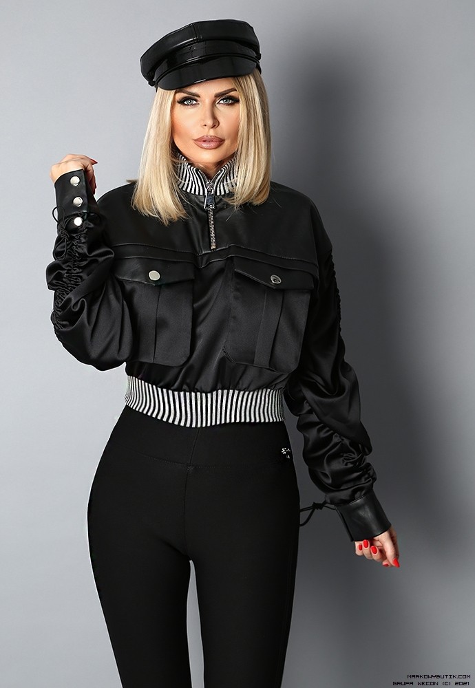amnesia a.m.n kurtki swobodne elegancki premiummoda srebro madeinitaly zdobienia suwaki dlugirekaw stojka elastyczne odwazne
