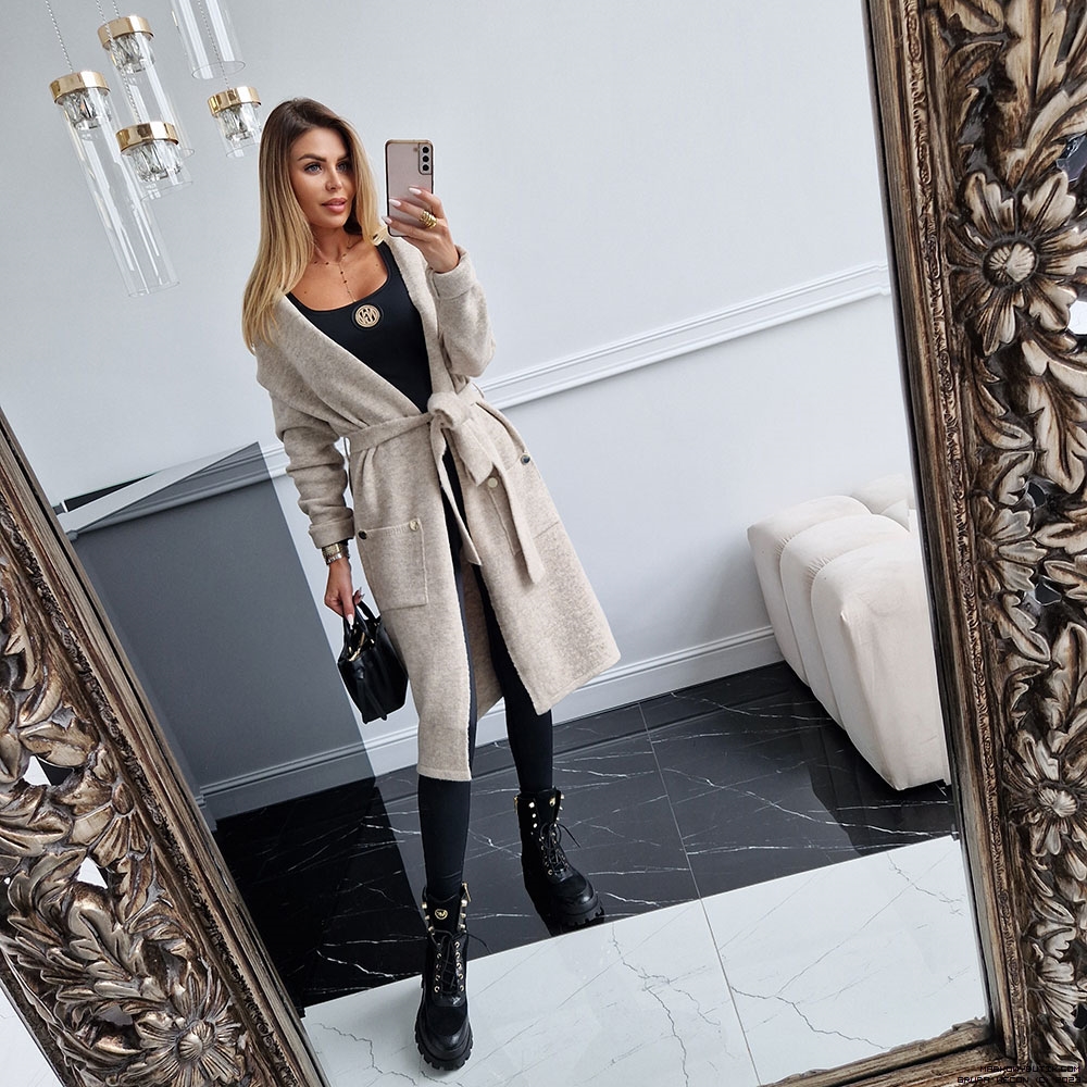 negativ swetry swobodne elegancki kaszmir welna delikatny dlugirekaw midi madeinpoland premiummoda zloto
