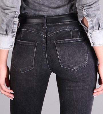  Czarne Przecierane Jeansy Push Up dopasowane jeans elastyczne