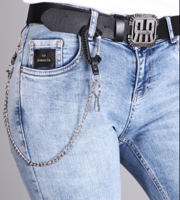  Jeansy Przecierane Z Paskiem+ Brelok modelujace jeans zdobienia blaszka pasek madeineu srebro