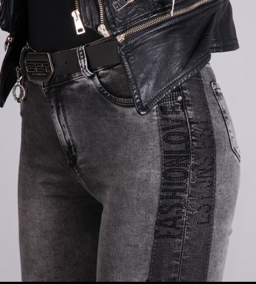  Modelujące Jeansy Z Paskiem+ Kryształy modelujace dopasowane jeans blyszczace pasek krysztaly madeineu