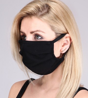  Czarna maska ochronna wielokrotnego użytku... dopasowane bawelna madeinpoland