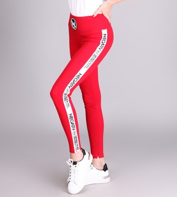  Czerwone Modelujące Spodnie z Lampasem Push... sportowy dopasowane napisy madeinpoland premiummoda