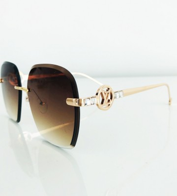  Okulary Cieniowane Szkła- Złoto+ Kryształy elegancki zdobienia zloto premiummoda madeinitaly