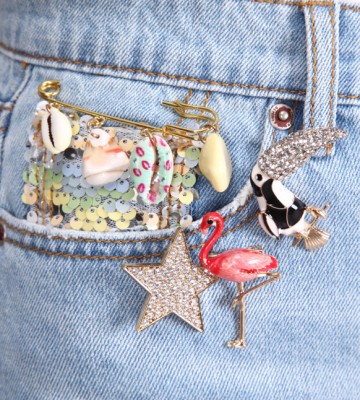  Krótkie Szorty Relaxed Zdobienia+ Kieszenie... swobodne jeans wysokatalia zdobienia cekiny cyrkonie vintage madeinitaly zloto srebro