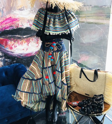  Komplet Hiszpanka Boho Premium+ Koronki swobodne bawelna rozkloszowana koronka boho kwiaty