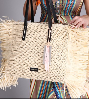  Duża Stylowa Torba z Frędzlami+ Logo Złote zdobienia blaszka premiummoda madeinpoland zloto madeinitaly fredzle