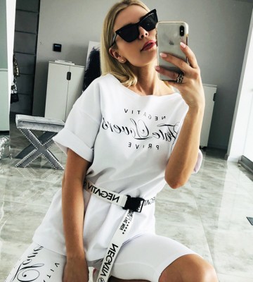  Oversizeowy T-shirt z lnii Fate Lovers sportowy dopasowane napisy madeinpoland premiummoda