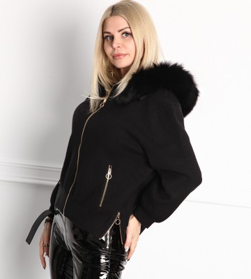  Elegancka z Kapturem i Lisem+ Złote Zamki kaszmir suwaki madeinpoland premiummoda madeinitaly zloto