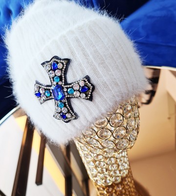  Czapka Angora/Moher z Miłym Włosem... welna zdobienia madeinpoland premiummoda zloto
