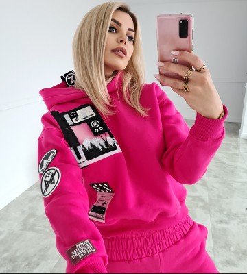  Dresowa Z kapturem Kieszeń na Telefon... dzianina bawelna elastyczne kieszonka kaptur zdobienia napisy madeinpoland premiummoda