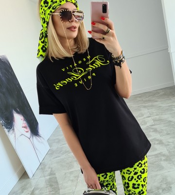  Oversizeowy T-shirt z lnii Fate Lovers Neon... sportowy dopasowane napisy madeinpoland premiummoda