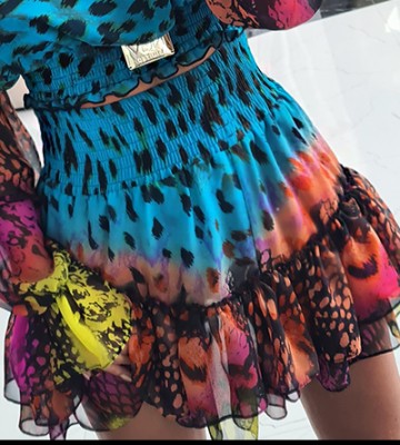  Leopard Ombre Jedwab Premium Złoto... swobodne drapieznyprint maxi dlugirekaw delikatny transparentny rozkloszowana blaszka madeinpoland premiummoda zloto