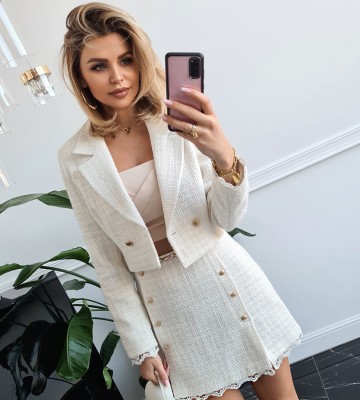  Stylowy Set Chanelowski Styl Złote Okucia swobodne lurex broszka dlugirekaw madeineu srebro zloto