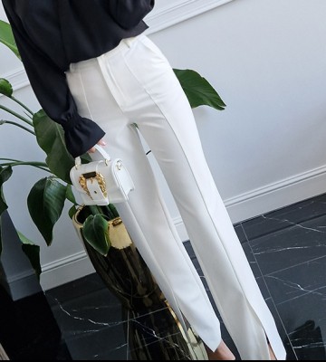 Stylowe Spodnie z Przeszyciem W Off White live elegancki zdobienia madeineu madeinpoland premiummoda