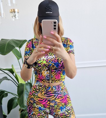  Top ze Złotym Suwakiem+ Multicolor Logowany dopasowane dzianina zdobienia suwaki madeinpoland premiummoda zloto
