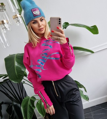  Bluza Z Regulacją Długośći Logowana... swobodne bawelna kaptur zdobienia napisy madeinpoland premiummoda