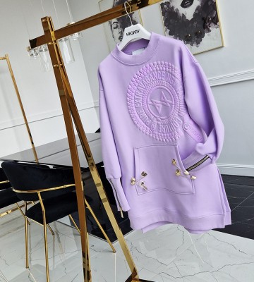  Bluza Asymertyczna Nadruk Puchnący Złoto... swobodne bawelna kaptur zdobienia napisy madeinpoland premiummoda nity