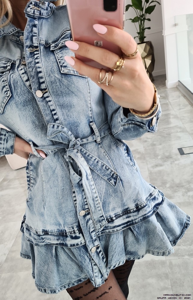 trendy ing платья jeans madeineu madeinitaly srebro dopasowane