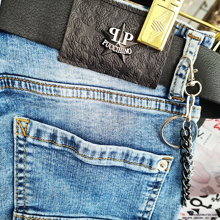 puccihino pants/trousers jeans madeineu madeinitaly srebro