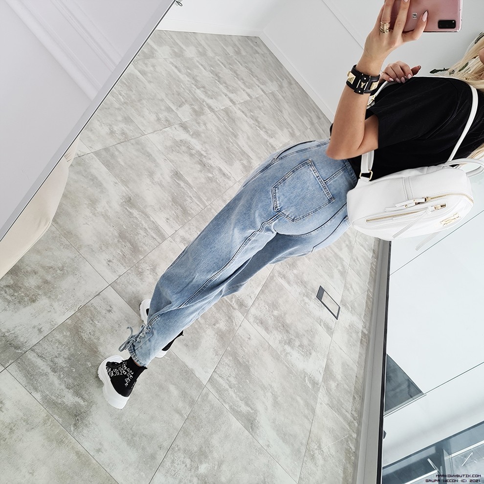 trendy ing spodnie jeans madeineu madeinitaly srebro