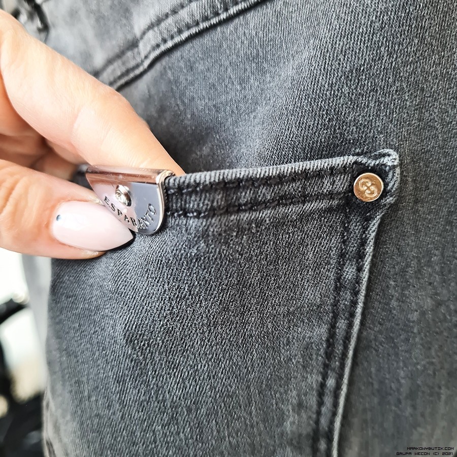 esparanto hose jeans dopasowane pasek elastyczne krysztaly zdobienia madeineu srebro