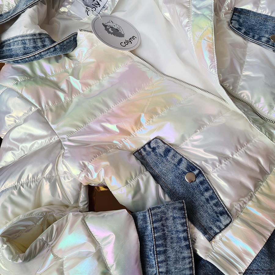 colynn куртки jeans kaptur pikowane zdobienia srebro madeinitaly
