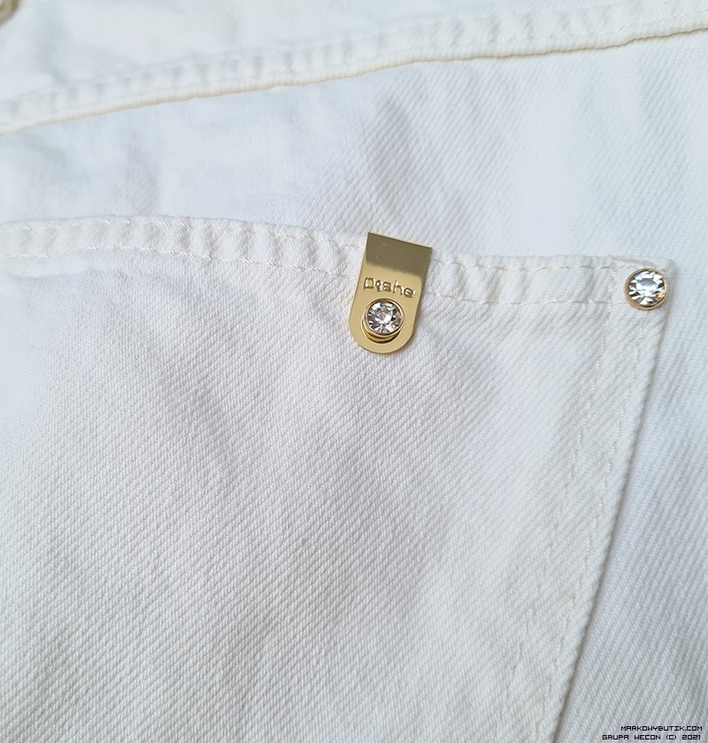 d-she pants/trousers jeans elastyczne zdobienia krysztaly nity madeineu premiummoda zloto srebro