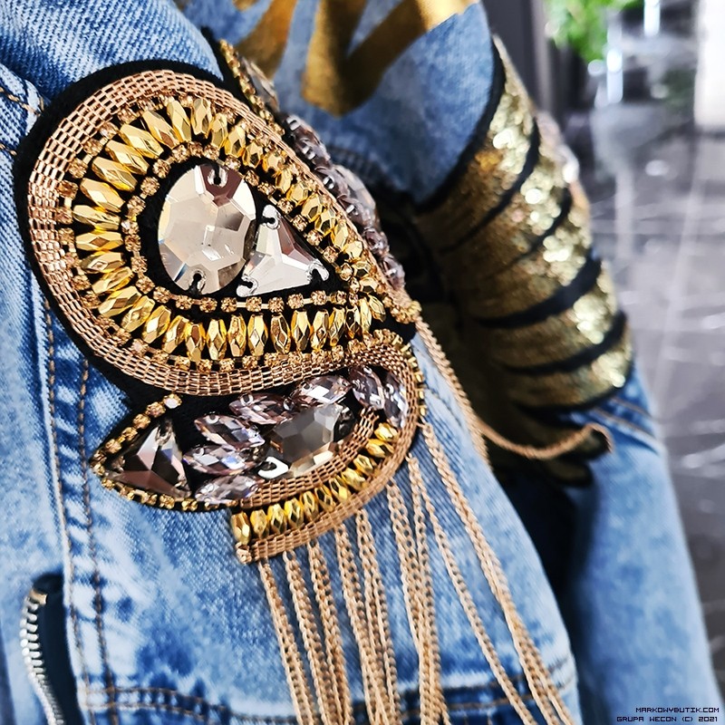 negativ jackets jeans haft dekatyzowane dlugirekaw vintage madeinpoland premiummoda cekiny krysztaly zdobienia