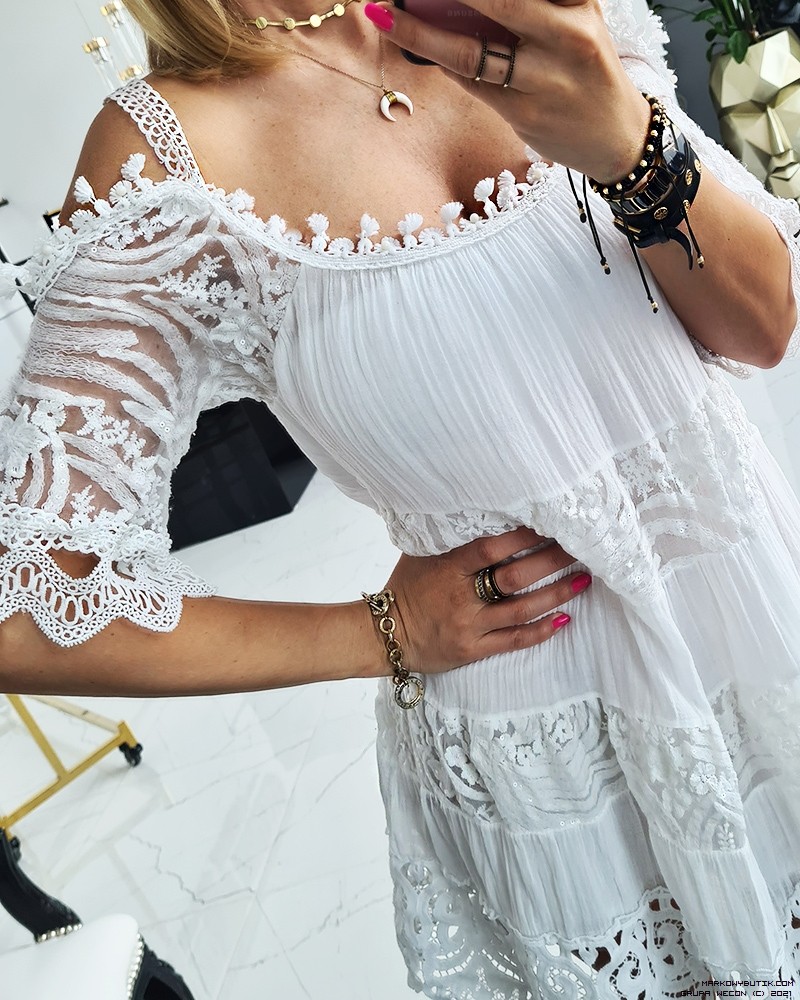 made in italy dresses transparentny koronka cekiny zdobienia perly madeinitaly