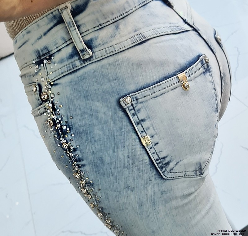 d-she hose jeans elastyczne zdobienia krysztaly nity madeineu premiummoda zloto srebro