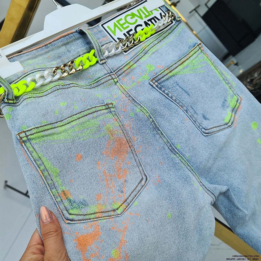 negativ pants/trousers jeans dopasowane elastyczne zdobienia madeinpoland premiummoda