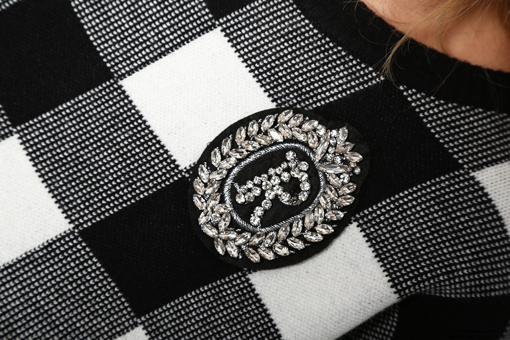 luxury brands sweaters dzianina swobodne krysztaly zdobienia madeineu srebro