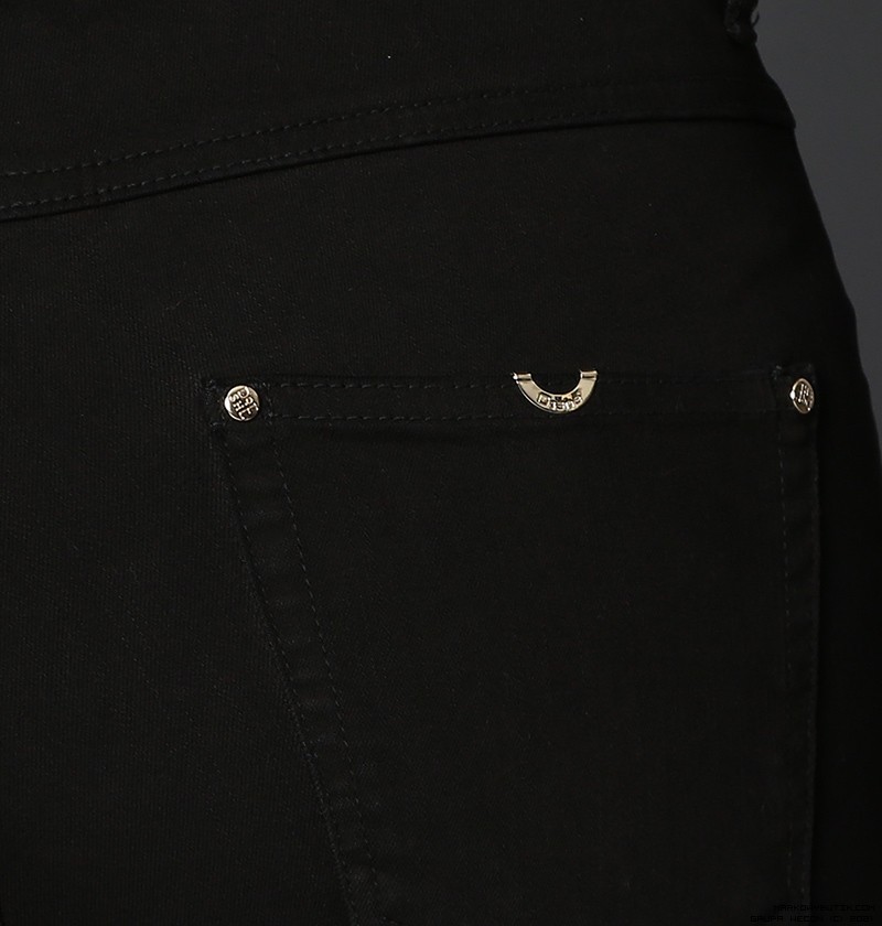 d-she брюки dopasowane jeans elastyczne wysokatalia zdobienia nity napisy madeineu premiummoda zloto