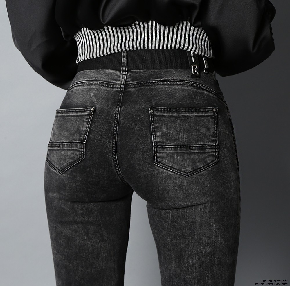 esparanto spodnie jeans elastyczne krysztaly zdobienia zloto madeineu
