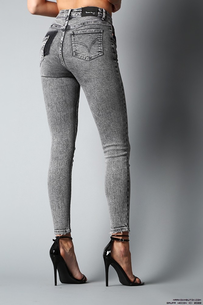 queen hearts брюки dopasowane jeans elastyczne vintage madeineu srebro zloto