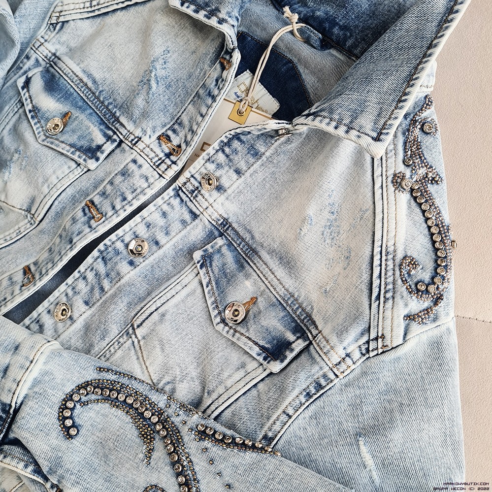 d-she kurtki jeans krysztaly zdobienia nity madeineu premiummoda srebro zloto