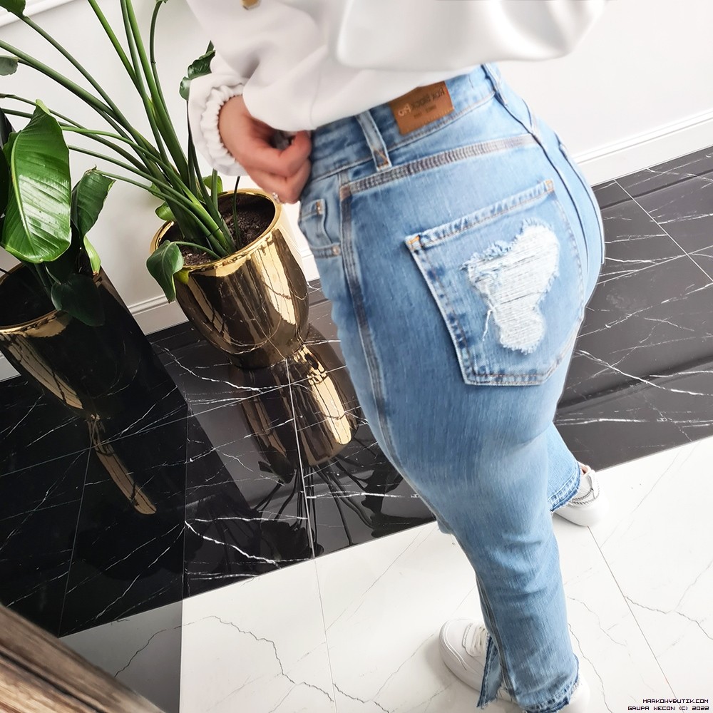 madisson брюки dopasowane jeans elastyczne vintage madeineu srebro zloto