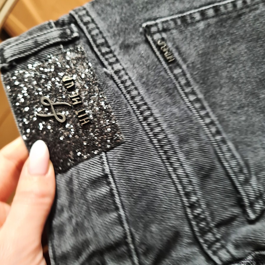 icone szorty jeans bawelna madeineu zdobienia krysztaly haft cekiny srebro zloto
