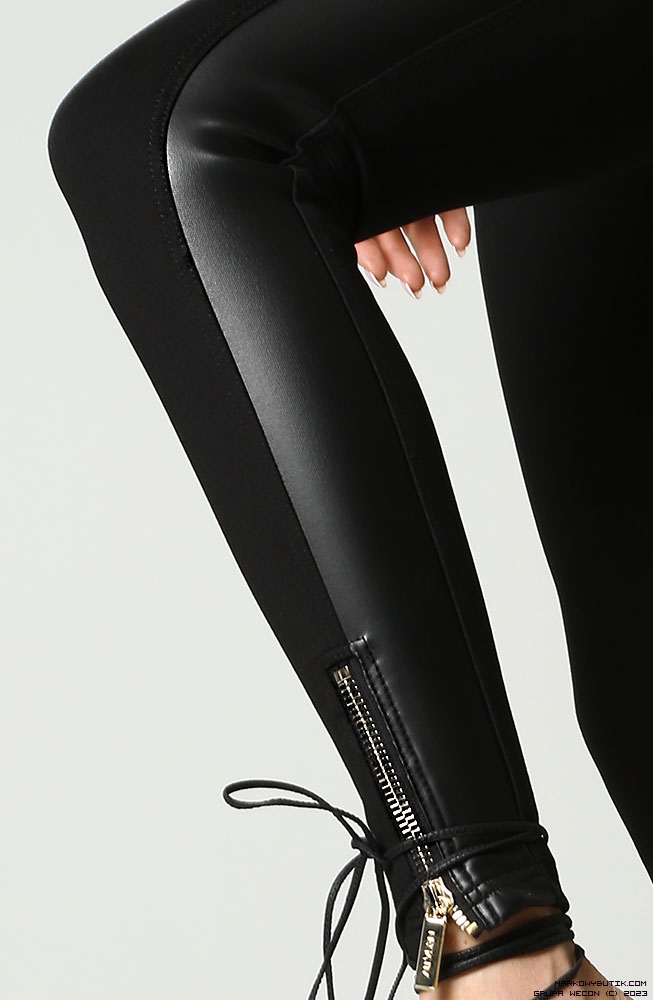 negativ kalhoty dopasowane modelujace elastyczne zdobienia suwaki madeinpoland premiummoda zloto
