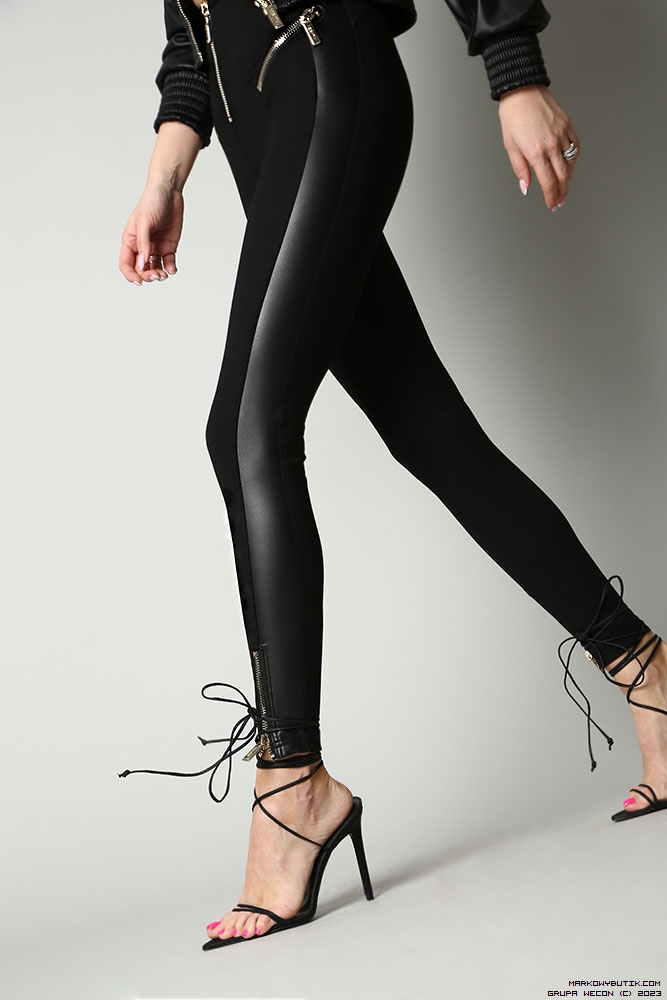 negativ pants/trousers dopasowane modelujace elastyczne zdobienia suwaki madeinpoland premiummoda zloto