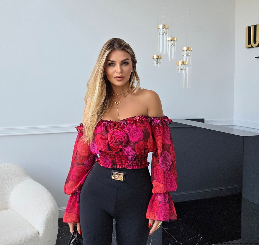 negativ bluzki swobodne modelujace hiszpanka delikatny zdobienia drapieznyprint madeinpoland premiummoda