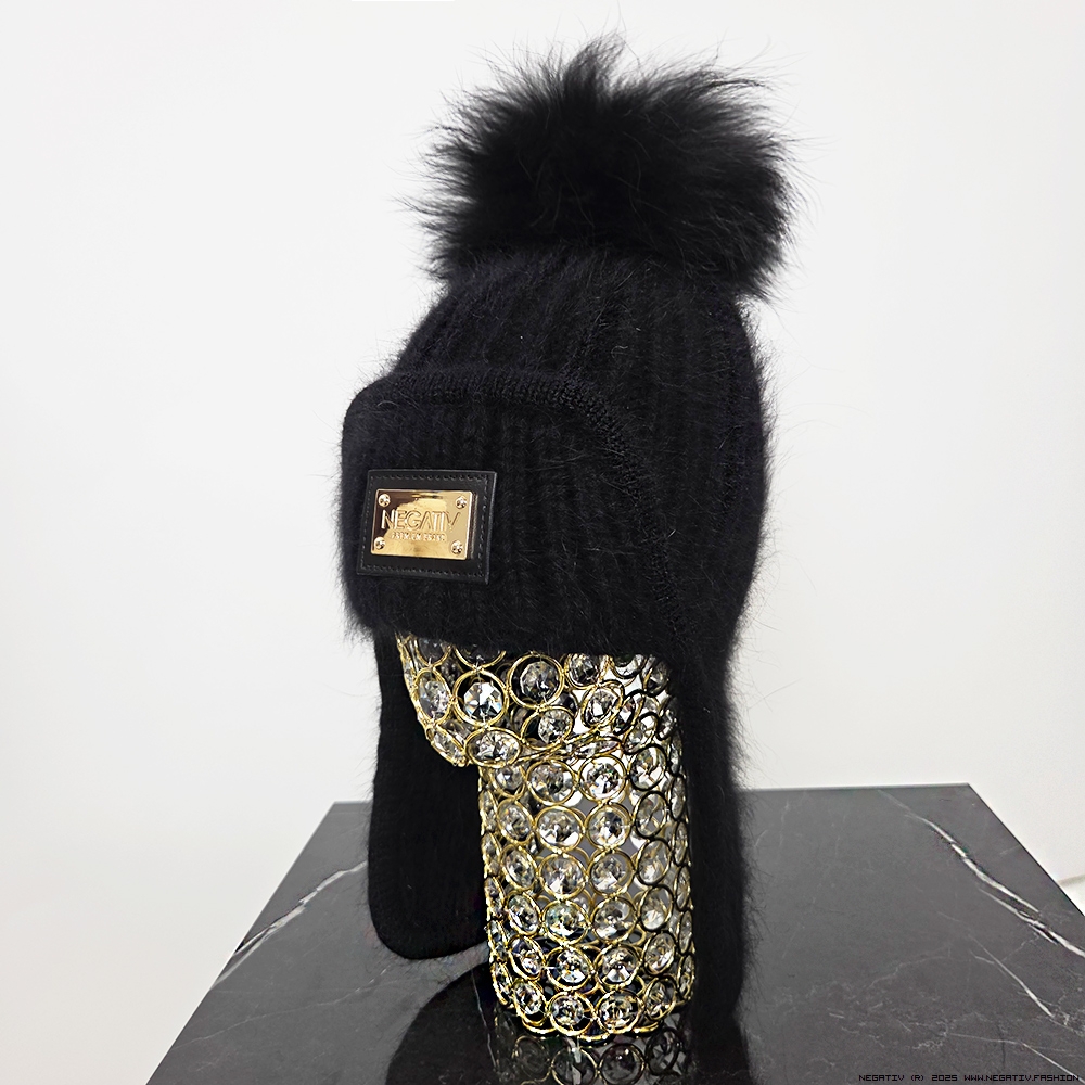 negativ czapki welna dopasowane kaszmir