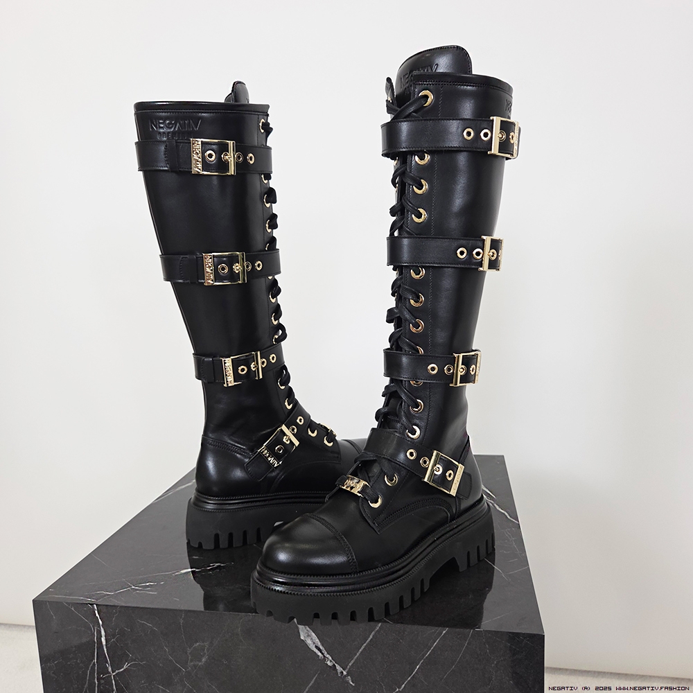 negativ buty dopasowane sznurowany zdobienia suwaki madeinpoland premiummoda zloto