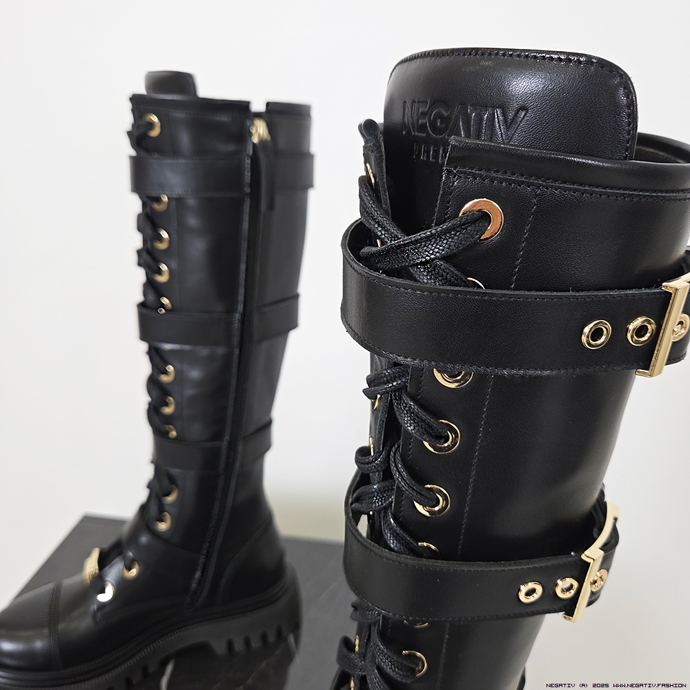 negativ buty dopasowane sznurowany zdobienia suwaki madeinpoland premiummoda zloto