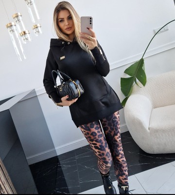 NEGATIV ** Bluza Z Kapturem z Suwakami z Dzianiny ALICE! Logo swobodne bawelna kaptur zdobienia napisy madeinpoland premiummoda nity