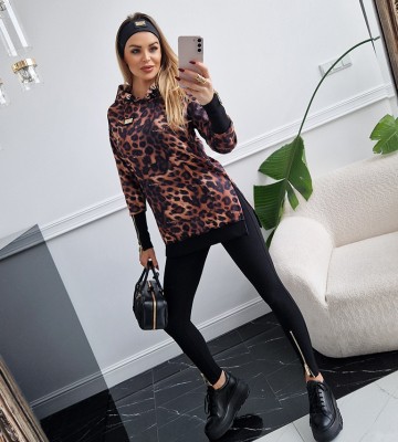 NEGATIV ** Bluza Z Kapturem z Suwakami LA PERLA swobodne bawelna kaptur zdobienia napisy madeinpoland premiummoda nity