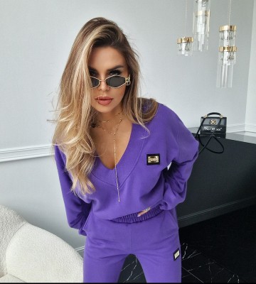 NEGATIV ** Bluza Z Dekoltem, Designerskim Rękaw, Blaszka swobodne bawelna kaptur zdobienia napisy madeinpoland premiummoda
